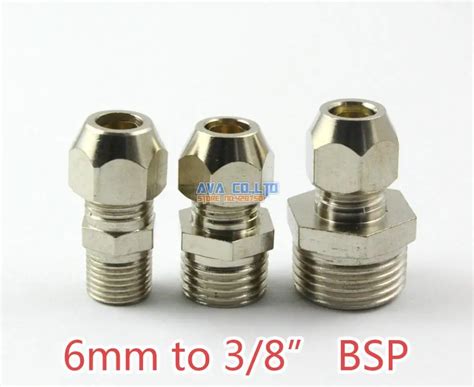 10 Pieces Brass 6mm To 38 Bsp Compression Connector Fitting Fuel Air Gas Water Hose Connector