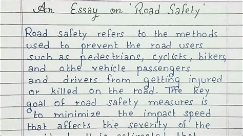 Write An Essay On Road Safety Essay Writing English YouTube