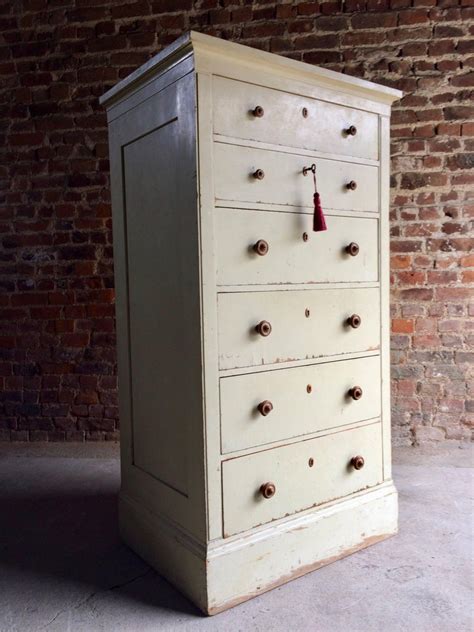 Gustavian Style Tallboy Chest Of Drawers Antique 19th Century Painted