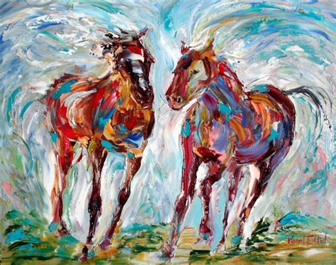 Karen Tarlton: Abstract Wild Horses - original oil painting by Karen ...