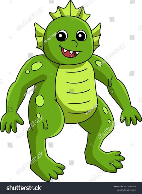 Swamp Monster Halloween Cartoon Colored Clipart Stock Vector (Royalty ...