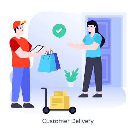 Customer Home Delivery Vector Art At Vecteezy