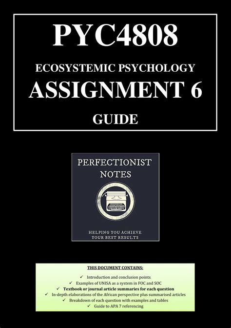 PYC4808 Assignment 6 2022 ANSWERS Ecosystemic Psychology PYC4808