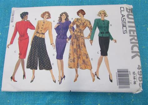 Rare Butterick Sewing Pattern Misses Loose Fitting Peplum Top