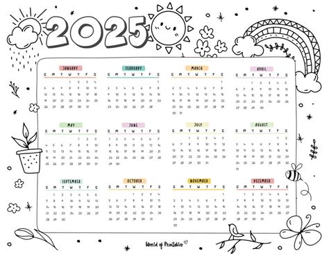 2025 Summer Calendar Colors Printable Sana Ievy