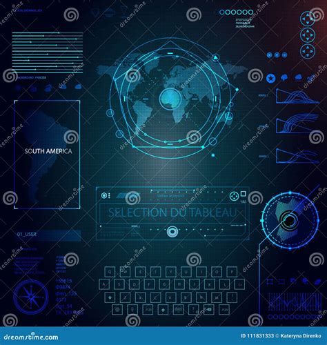 Elements Set For Infographics Hud Sci Fi Interfaces Stock Illustration