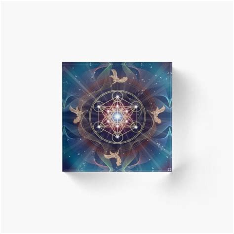 Metatron S Cube Merkabah Peace And Balance Acrylic Block For Sale