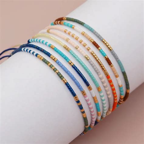 Go Boho Pulseras Peque As Con Cuentas De Semillas Para Mujer Pulseras