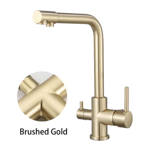 Brushed Gold Bar 2 Way Filter Water And Prep Bar Faucet Sanicanada