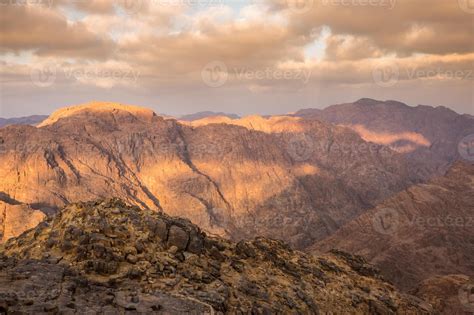 The Beautiful Egyptian Sinai Peninsula With Yellow Sand Desert Plateaus And High And