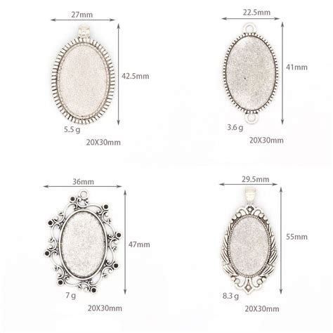 Pcs Alloy Oval X Mm Pendant Blanks Pendant Bezel Cups Etsy