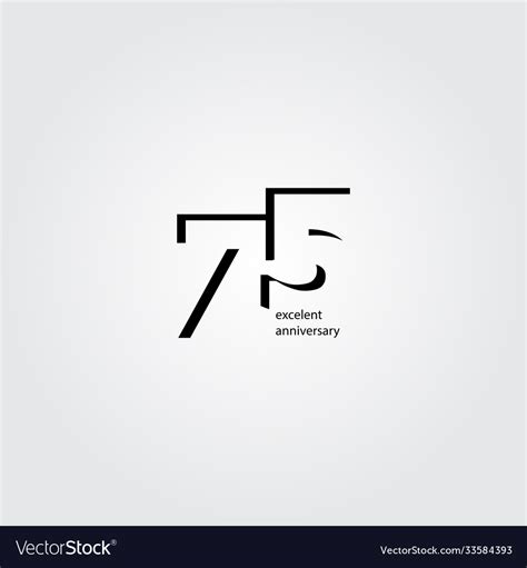 75 Years Anniversary Template Design Royalty Free Vector