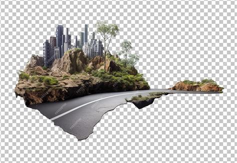 3d illustration of piece of green highway road isolated creative travel ...