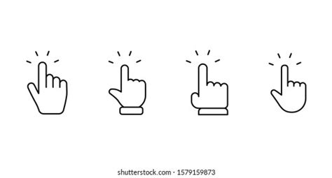 Hand Clicking Icons Collection Set Finger Stock Vector Royalty Free