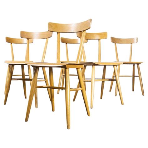 Set Of 4 Dining Chairs By Radomir Hofman For TON Model 514 Beech