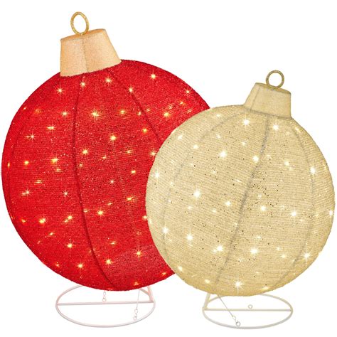 Best Choice Products 2pc Outdoor Christmas Decor Pop Up Ball Ornament