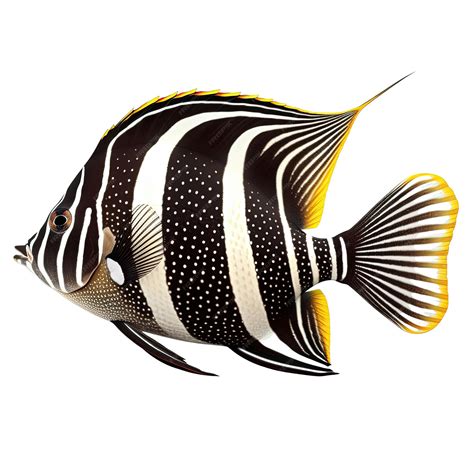 Premium AI Image | A black and white striped fish on a transparent background Generative AI