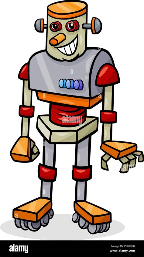 Cartoon Illustration Cute Robot Droid Hi Res Stock Photography And