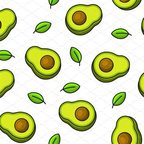 Avocado Fruit Seamless Pattern MasterBundles