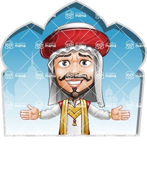 Traditional Arab Man Cartoon Vector Character Shape 2 Graphicmama