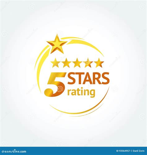 Golden Five Star Rating System Royalty Free Illustration