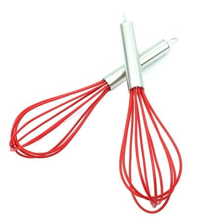 TOPINCN Silicone Manual Whisk Egg Mixer Beater Stainless Steel Handle Baking Cooking Kitchen ...