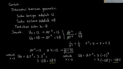 Contoh Soal Barisan Dan Deret Aritmatika Dan Geometri Berbagai Contoh