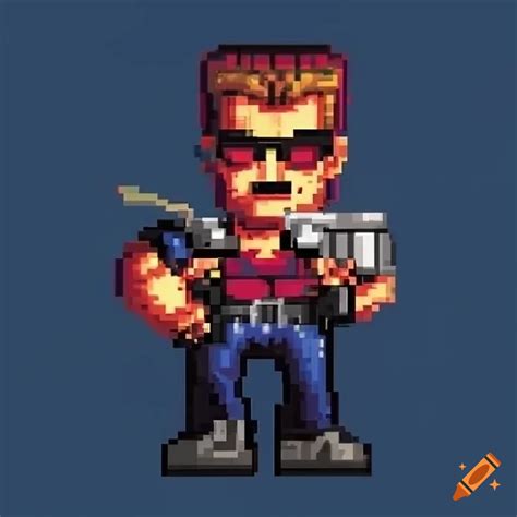 Pixel Art Of Duke Nukem In Metal Slug Style On Craiyon