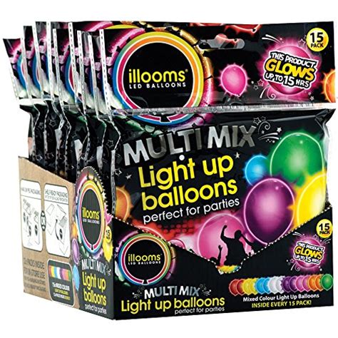 Illooms Led Light Up Natural Latex Party Balloons Assorted Colors