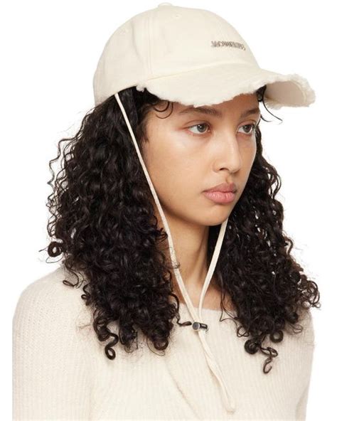 Jacquemus Off White Le Chouchou La Casquette Artichaut Cap In Black