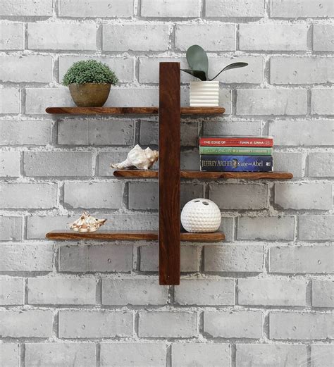 Buy Sheesham Wood Book Shelf In Provincial Teak Finish By Wooden Mood