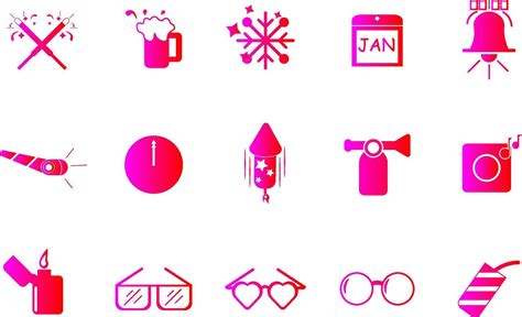 New Year Icon Collection Vector Set 36064325 Vector Art at Vecteezy