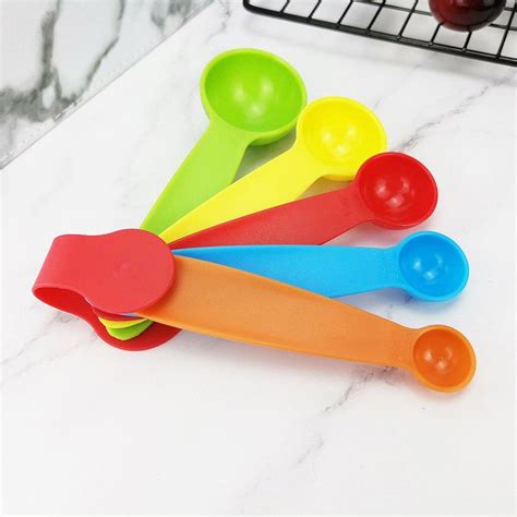 Pcs Set Measuring Spoons Color Plastic Measure Spoon Sugar Cake Baking