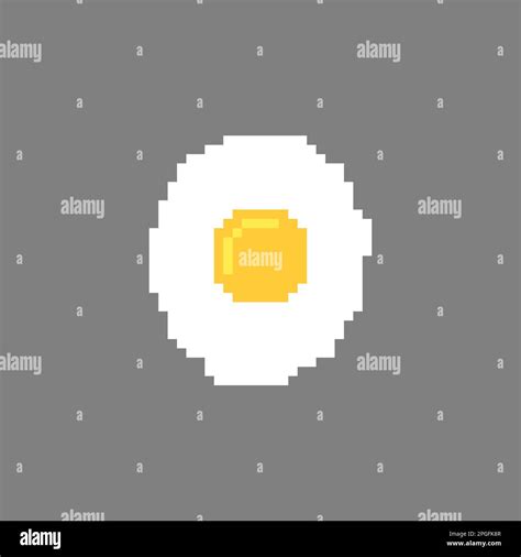 Bit Fried Egg Pixel Art Pixelated Breakfast Concept Stock Vector