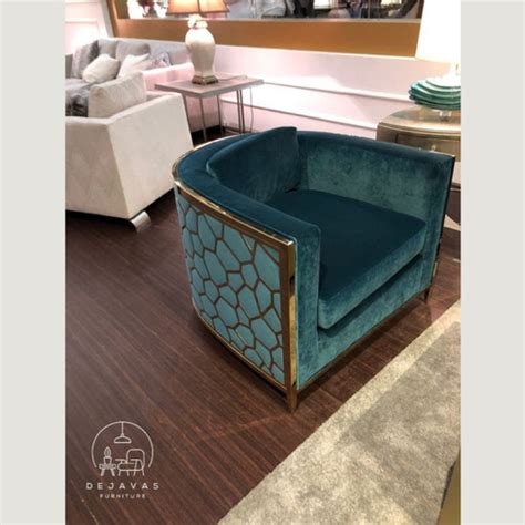 Jual Sofa Stainless Gold Mirror Model CNC Stone Minimalis 1 Seater