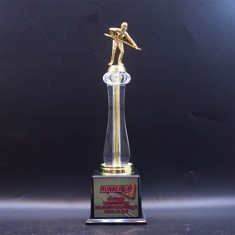 Snooker Trophy Piala Sukan Snuker Acrylic Body Tapak Berat And Print