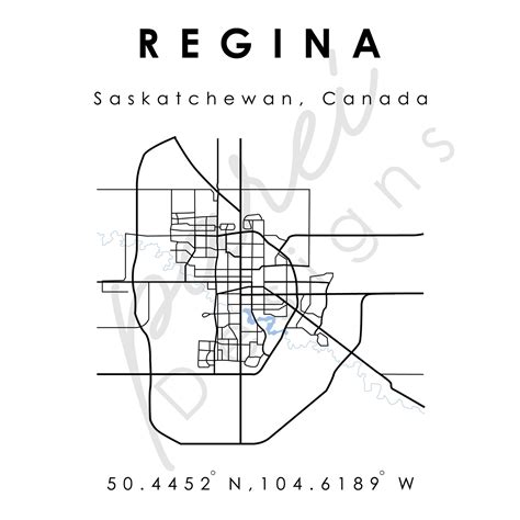 Regina SK Map Regina Saskatchewan Digital Map Minimalistic Digital Map Printable Map ...