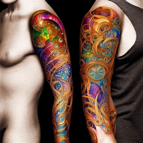 Psychedelic Mushroom Tattoo Sleeve Design Diffuse Stable Diffusion