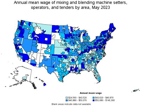 Map Of Annual Mean Wages Of Mixing And Blending Machine Setters