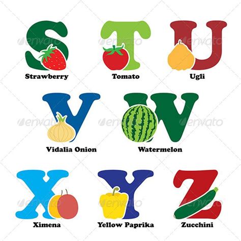 Fruit And Vegetable Alphabet Fruits And Vegetables Fruit Fruit And Veg