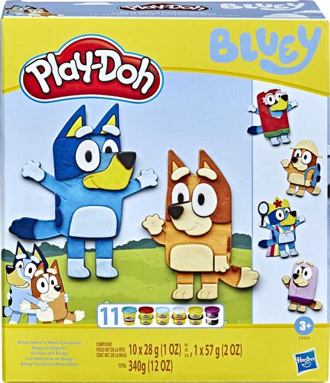 Amazon.com: Play-Doh Bluey Make 'n Mash Costumes Playset for Kids 3 ...