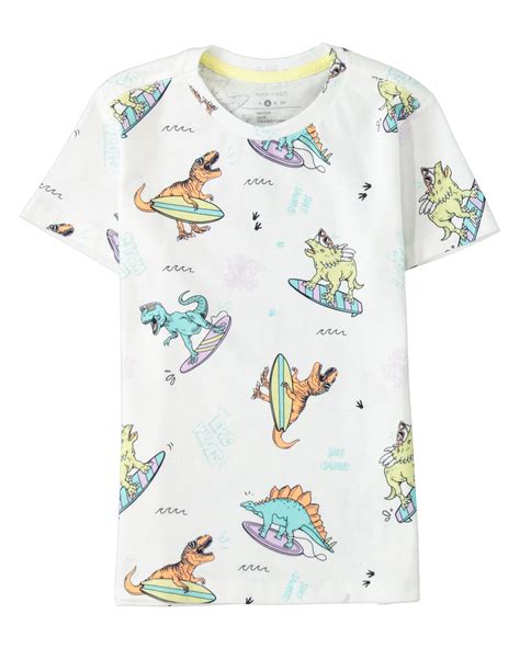 Riachuelo Camiseta Infantil Dinossauro Surfista Branco Tam A