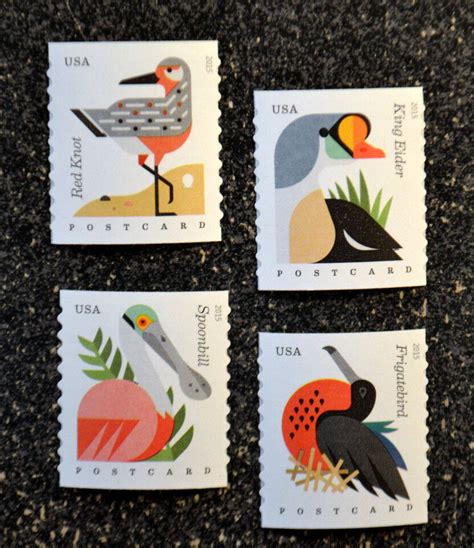 2015USA 4995 4998 Postcard Rate Coastal Birds Coil Set Of 4 Singles