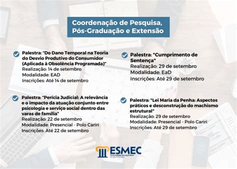 Esmec Divulga A Agenda Acad Mica De Setembro Tjce Natal De A O