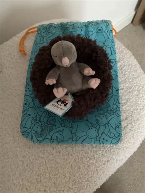 JELLYCAT HIBERNATING MOLE Tiny Mole In Nest Brand New With Tags 25