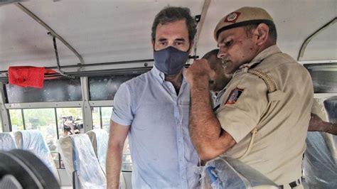 Rahul Gandhi Detained During Cong Protest Against Sonia Gandhis