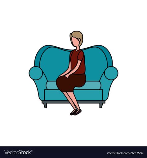 Cute Grandmother In Sofa Character Royalty Free Vector Image