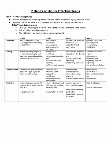 Printable 7 Habits Worksheet Pdf