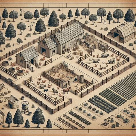 Small Farm Layout: Plan for a Modest Farm | AI Art Generator | Easy ...