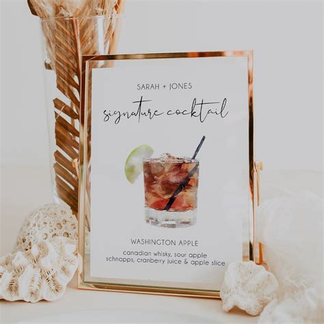 Signature Cocktail Sign Template Printable Signature Drinks - Etsy